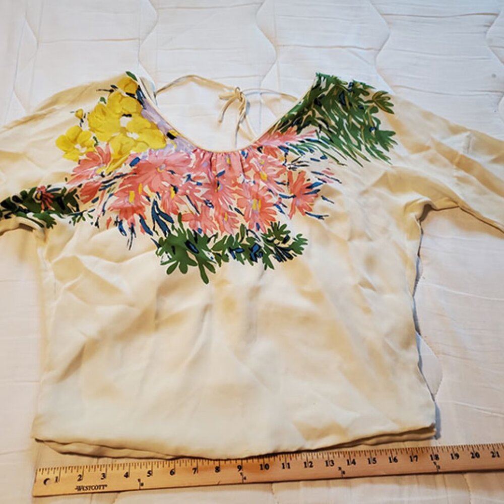 Tibi silk floral top XS